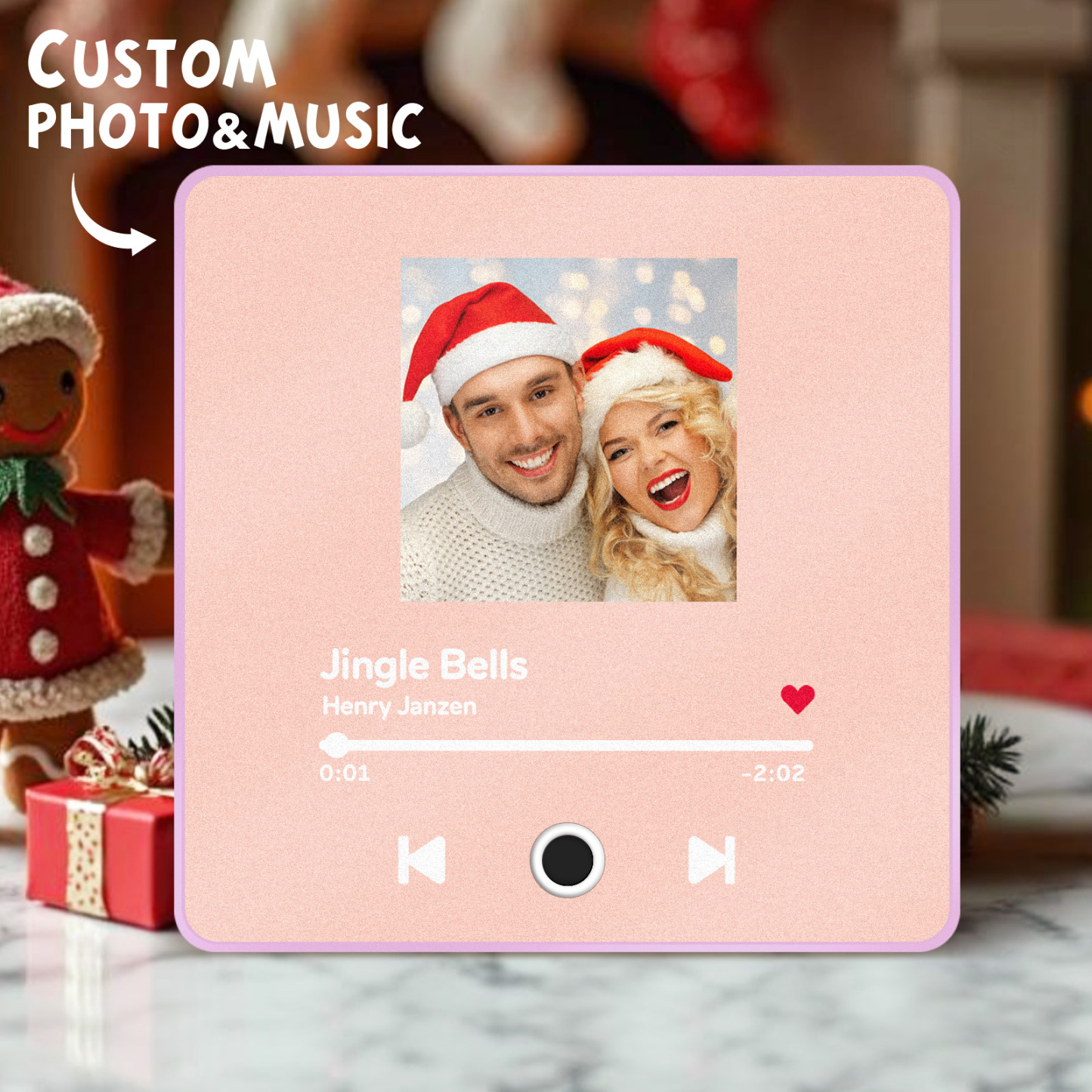 Customized Album Fridge Magnet Personalized Music Fridge Magnet Can Play Songs Christmas Gift - 