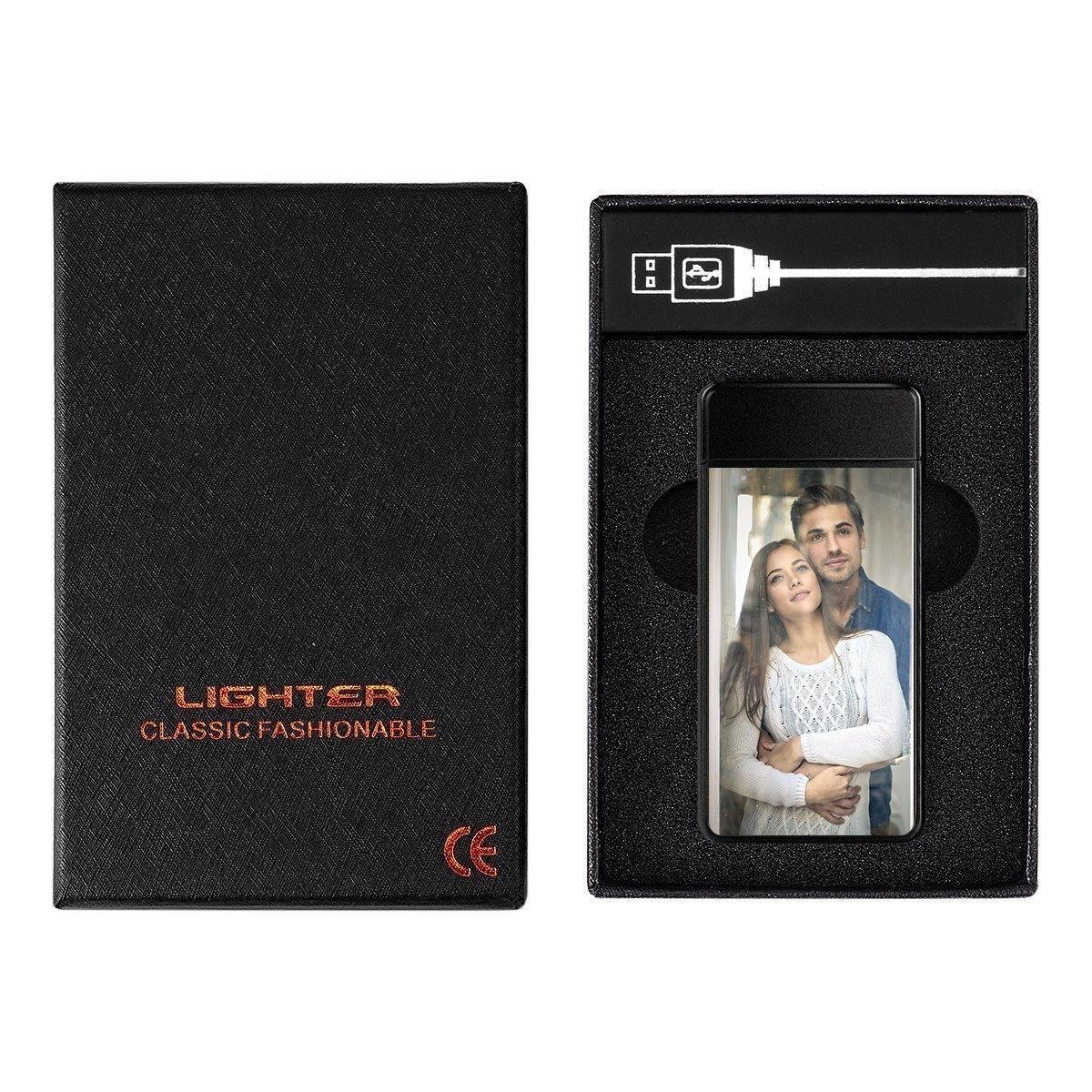 Custom Photo Engraved Lighter Color Printing | Electronic Cigarette Lighter | Scrub Black - MyPhotoWalletAU