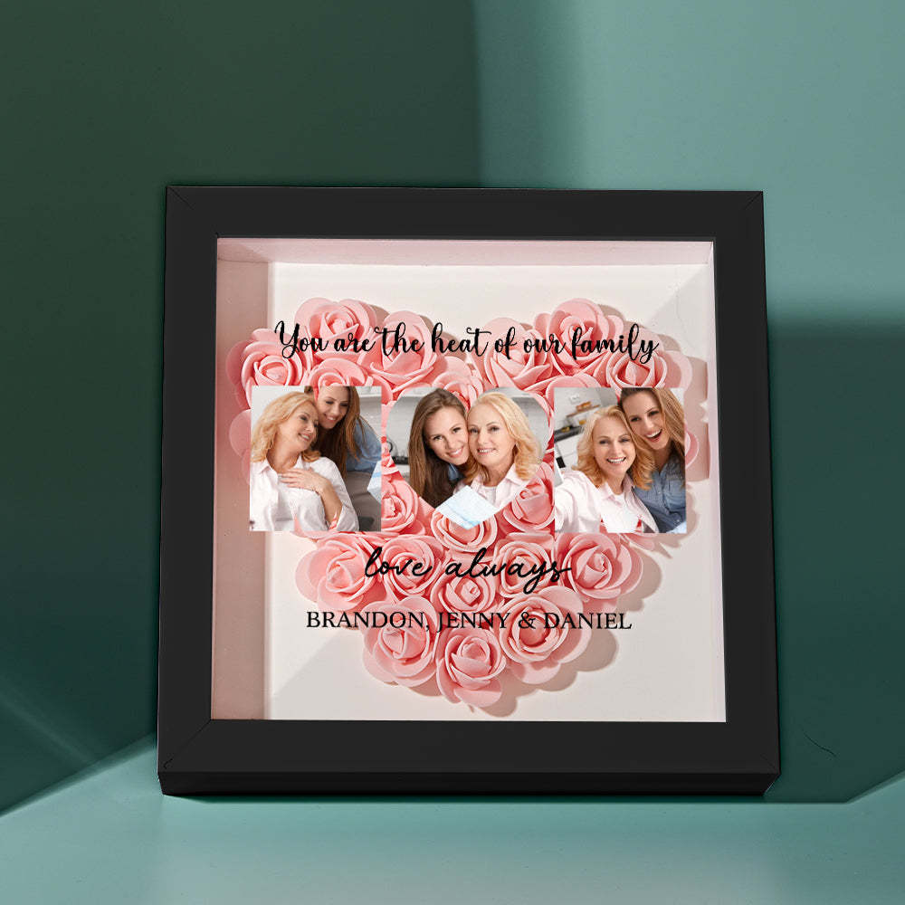 Custom Photo Flower Shadow Box Personalized Flower Shadowbox Frame Mother's Day Gift - myphotowalletau