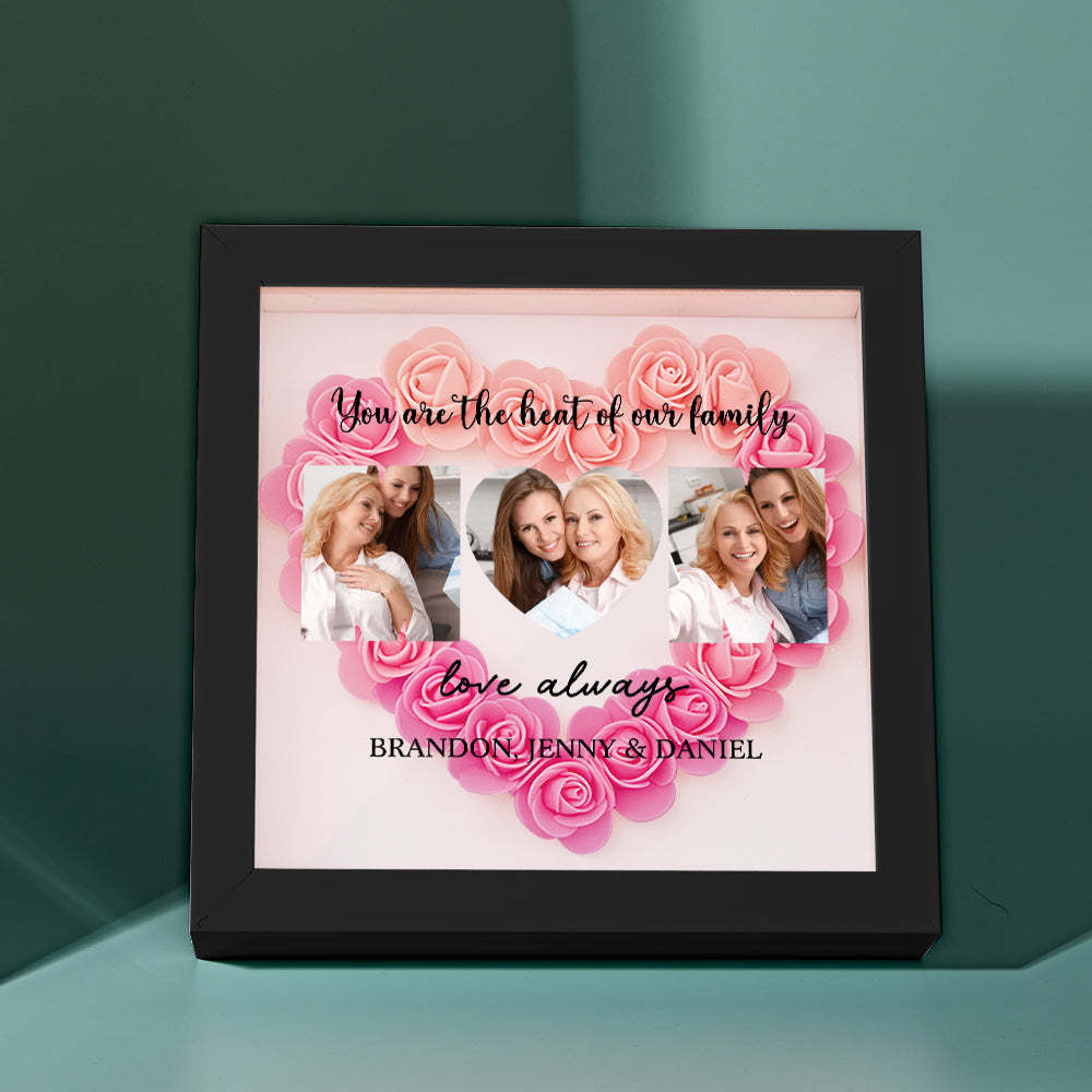 Custom Photo Flower Shadow Box Personalized Flower Shadowbox Frame Mother's Day Gift - myphotowalletau