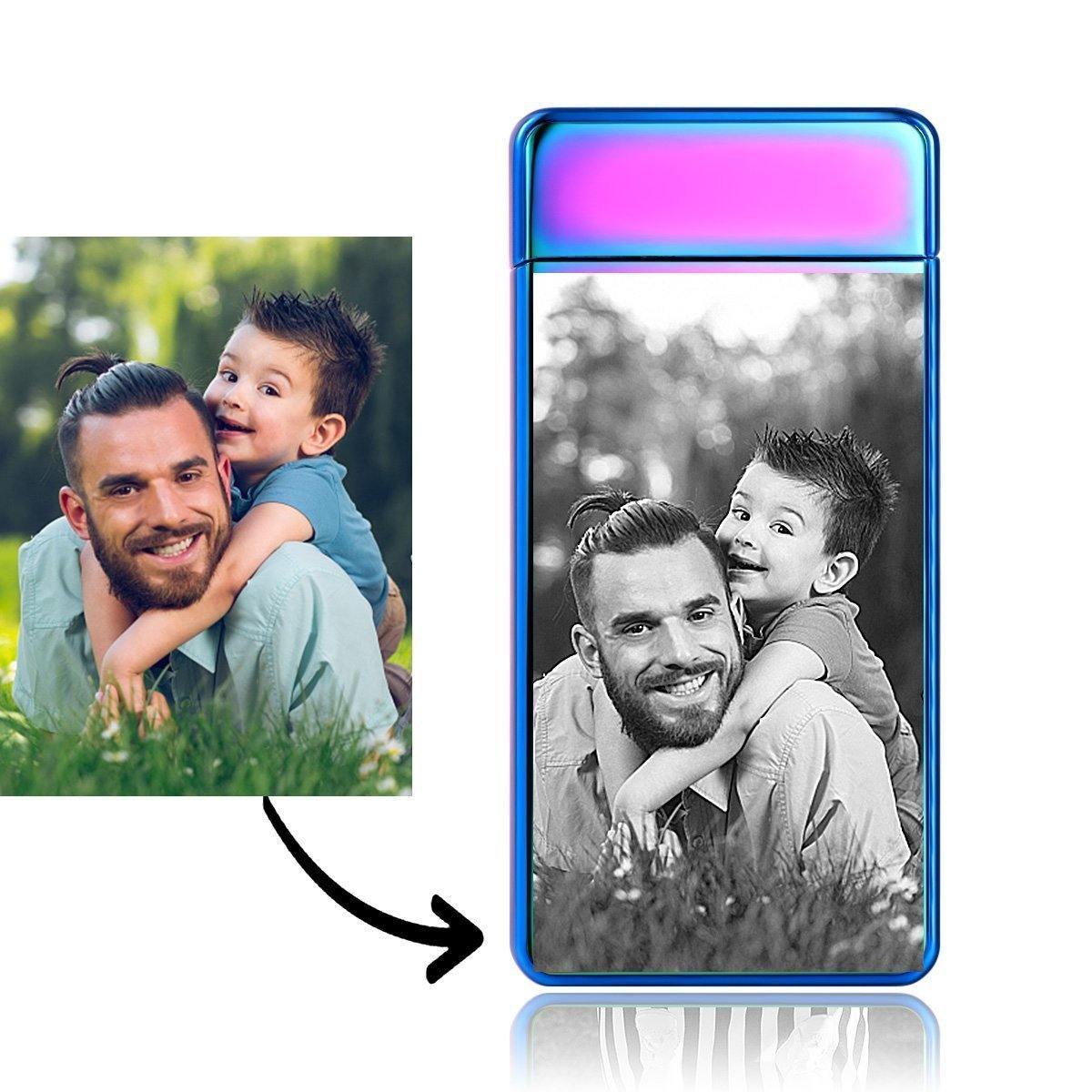 Custom Photo Engraved Lighter | Electronic Cigarette Lighter | Purple - MyPhotoWalletAU