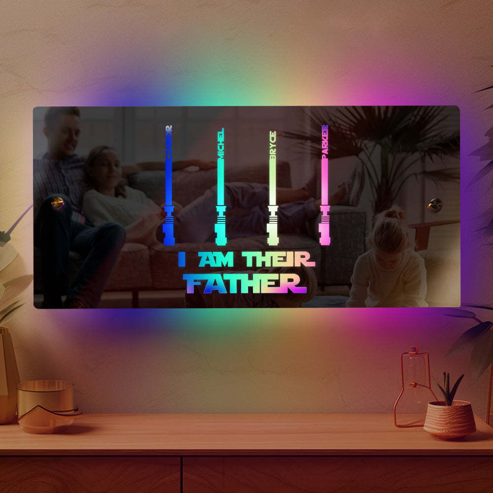 Personalized I Am Their Father Mirror Light Custom Name Light Up Mirror Father's Day Gifts - myphotowalletau