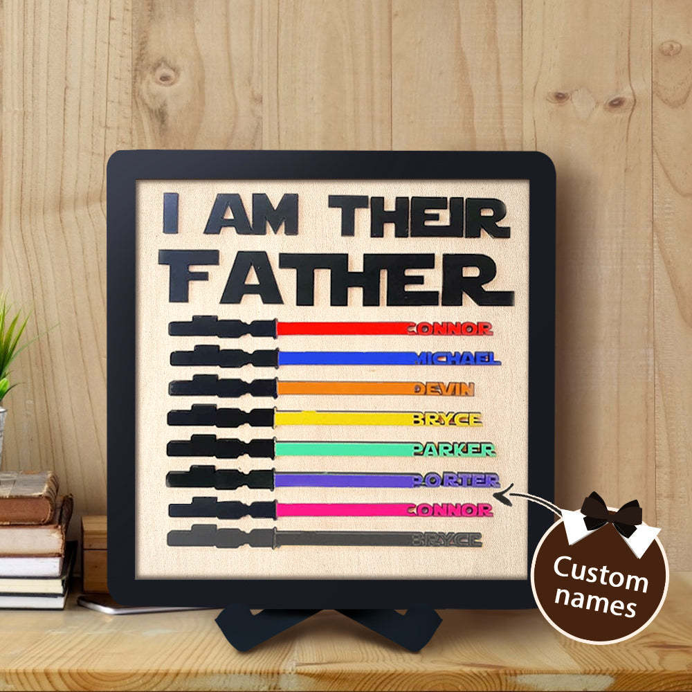 Personalized Lightsaber I Am Their Father Wooden Sign Father's Day Gifts - myphotowalletau
