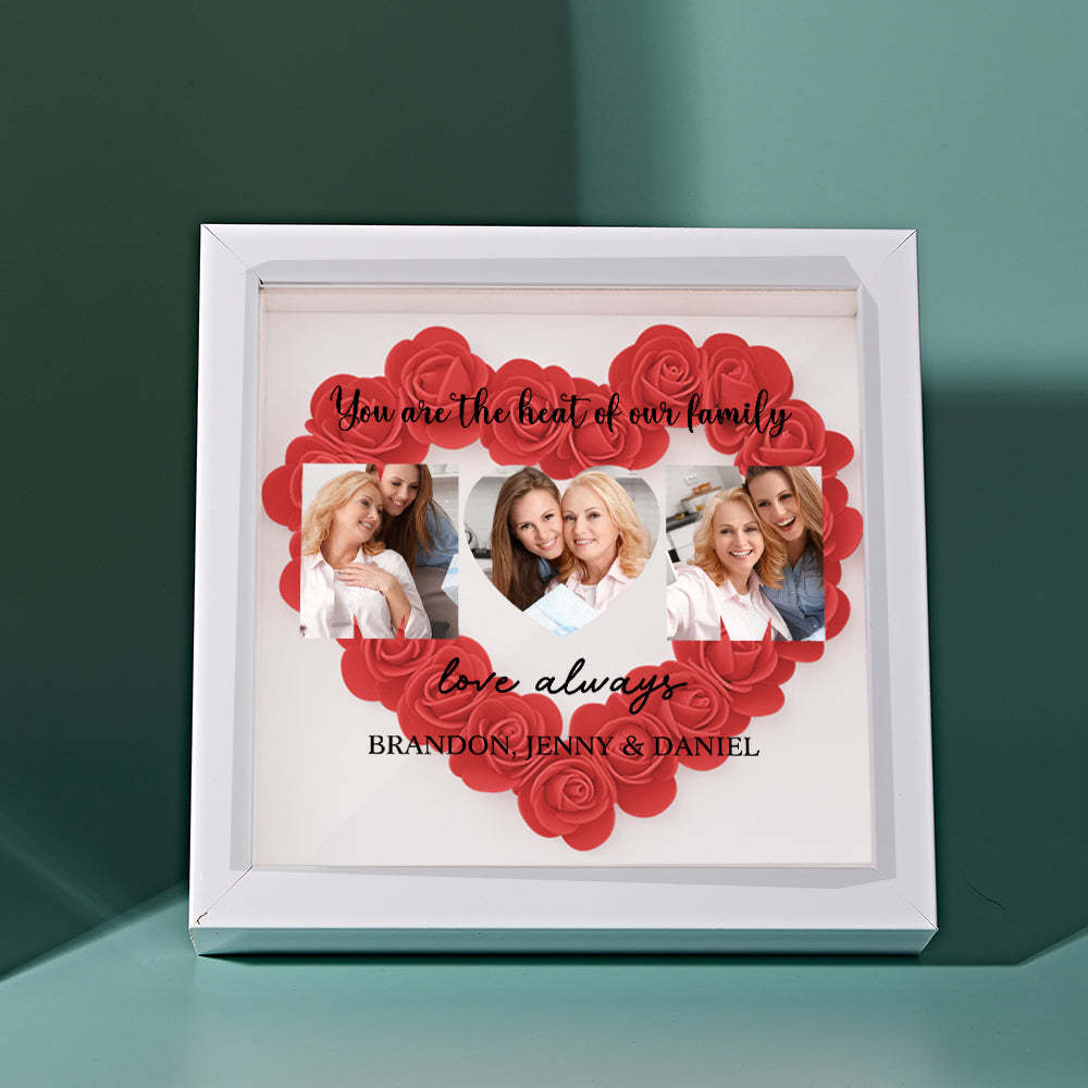 Custom Photo Flower Shadow Box Personalized Flower Shadowbox Frame Mother's Day Gift - myphotowalletau