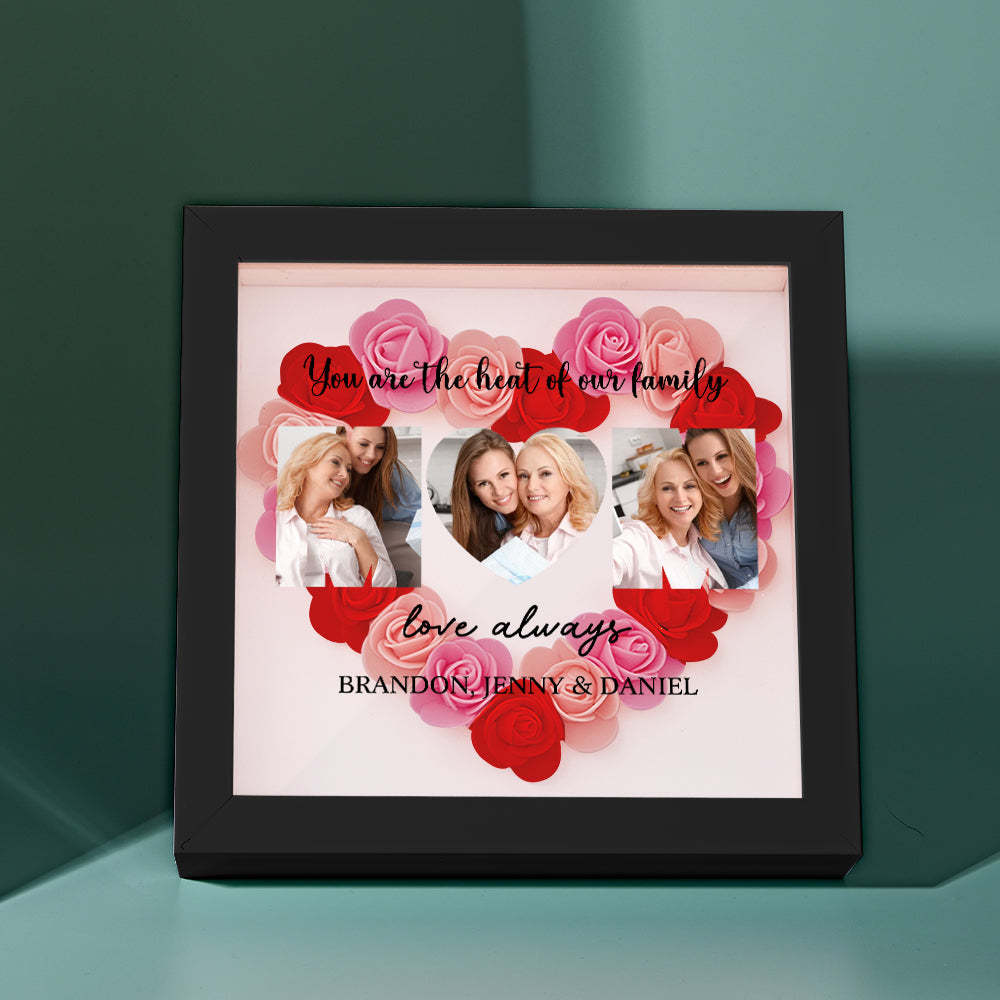 Custom Photo Flower Shadow Box Personalized Flower Shadowbox Frame Mother's Day Gift - myphotowalletau