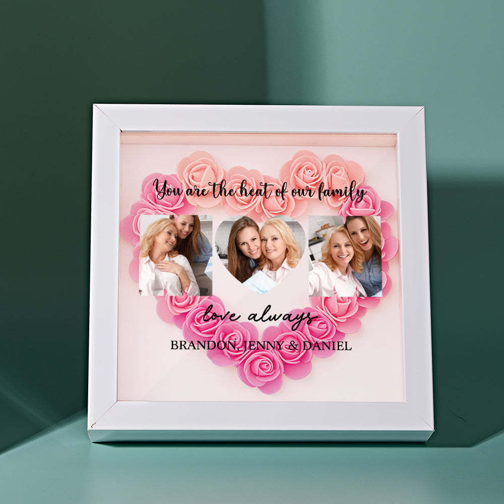 Custom Photo Flower Shadow Box Personalized Flower Shadowbox Frame Mother's Day Gift - myphotowalletau