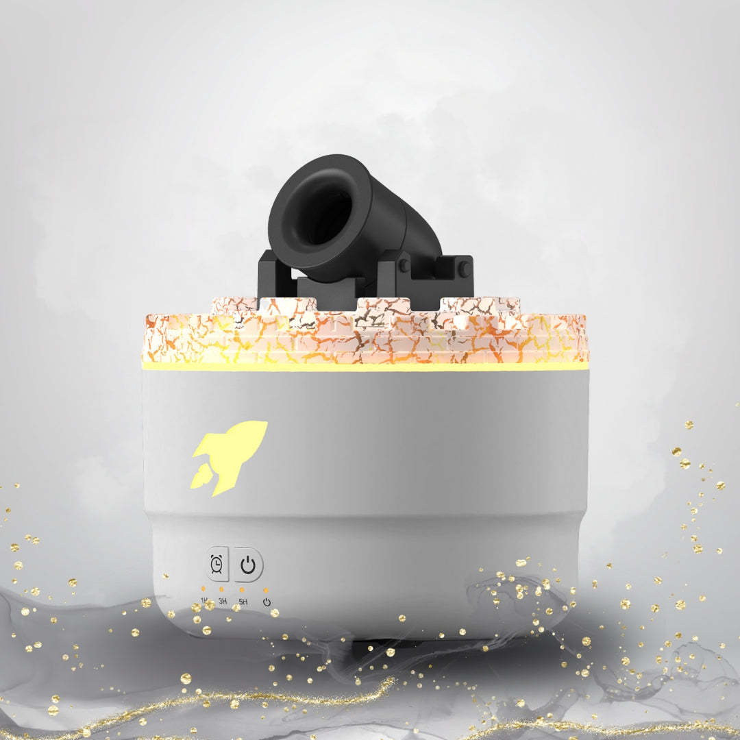 Volcano Fort Aromatherapy Diffuser, Smoke Ring Humidifier, Home Creative Smart Light and Shadow Essential Oil Diffuser - 