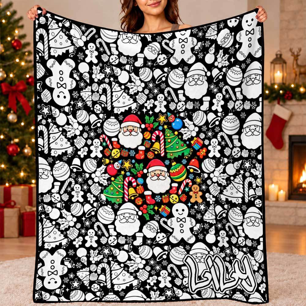 DIY Drawing Blanket (Optional 24-Color Marker Set) Create Your Art Blanket Washable Keepsake Blanket for Kids & Adults - 