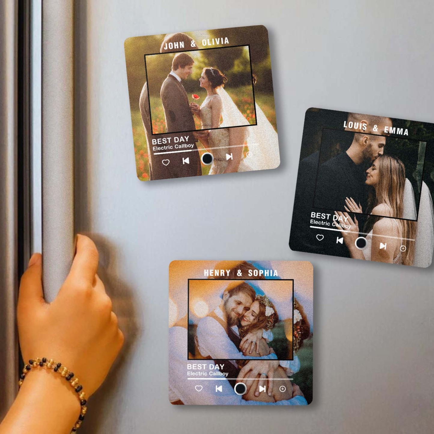 Personalized Photo Album Fridge Magnet Music Wall Photo Sticker Music Movement That Can Be Played Without Cell Phone Music Fridge Magnet Can Play Songs for Weddings