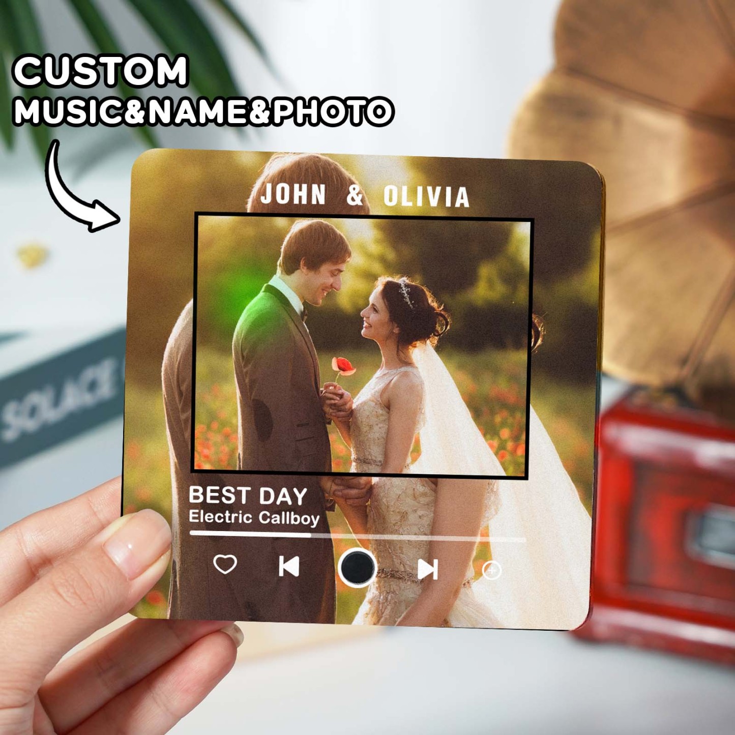 Personalized Photo Album Fridge Magnet Music Wall Photo Sticker Music Movement That Can Be Played Without Cell Phone Music Fridge Magnet Can Play Songs for Weddings