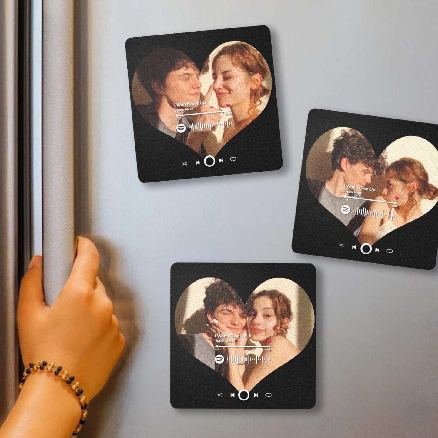 Customized Album Fridge Magnet Spotify Heart Personalized Photo Music Fridge Magnet Can Play Songs Anniversary Gifts