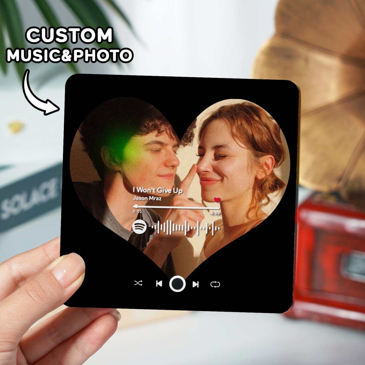 Customized Album Fridge Magnet Spotify Heart Personalized Photo Music Fridge Magnet Can Play Songs Anniversary Gifts