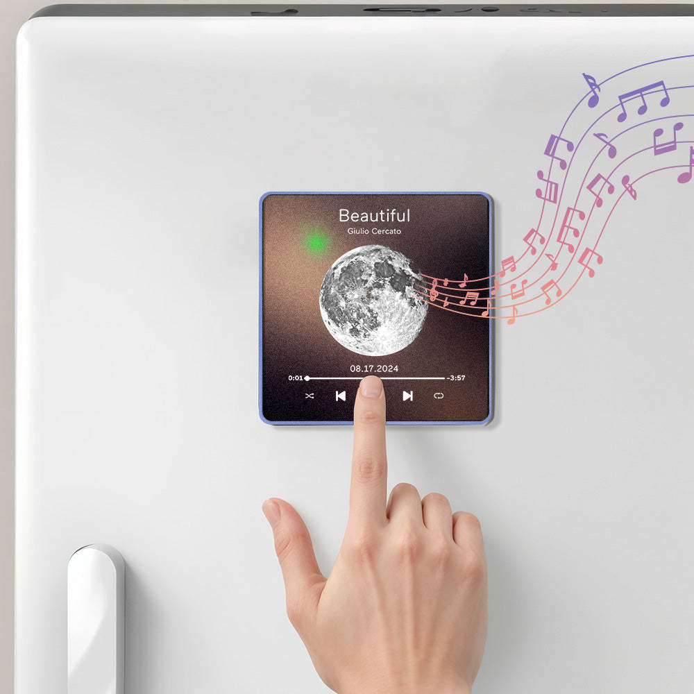 Personalized Moon Phase Music Fridge Magnet Customized Multicolor Wall Photo Sticker Music Fridge Magnet Can Play Songs - Myphotowallet