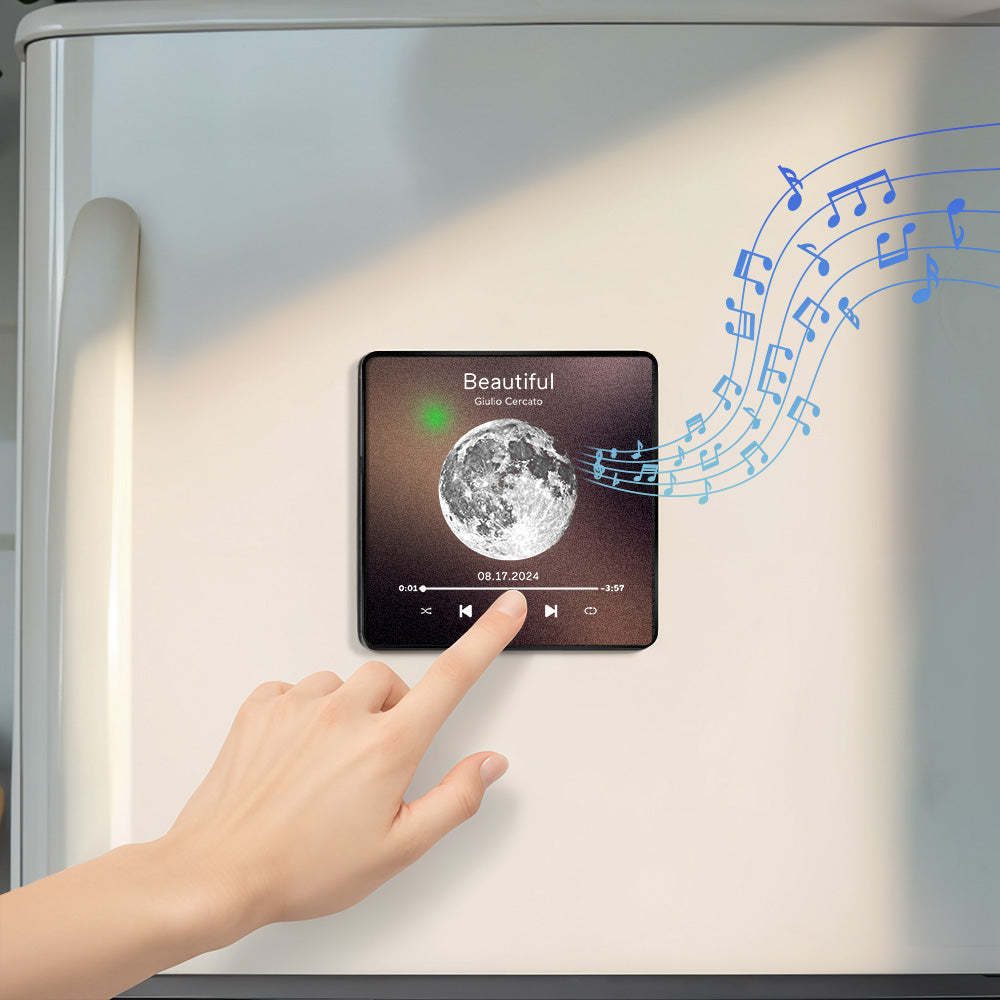 Personalized Moon Phase Music Fridge Magnet Customized Multicolor Wall Photo Sticker Music Fridge Magnet Can Play Songs - Myphotowallet