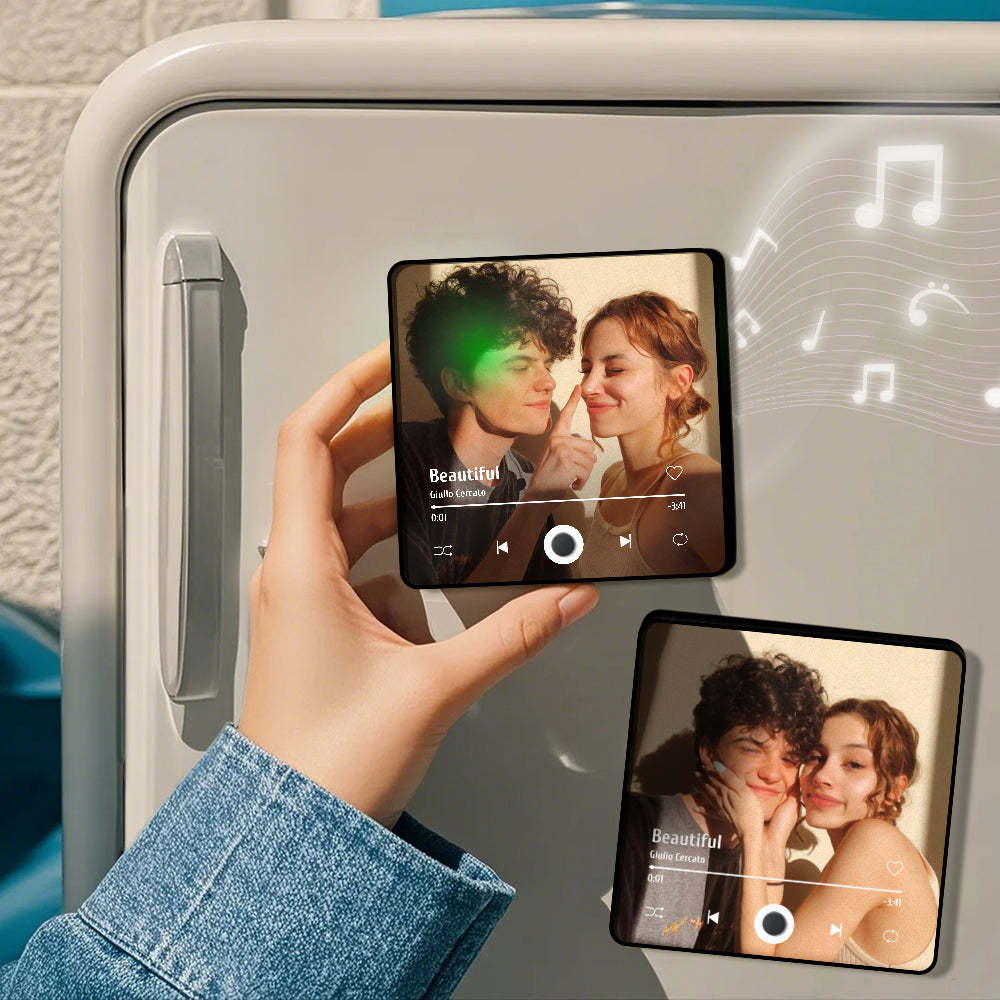 Personalized Moon Phase Music Fridge Magnet Customized Multicolor Wall Photo Sticker Music Fridge Magnet Can Play Songs - Myphotowallet