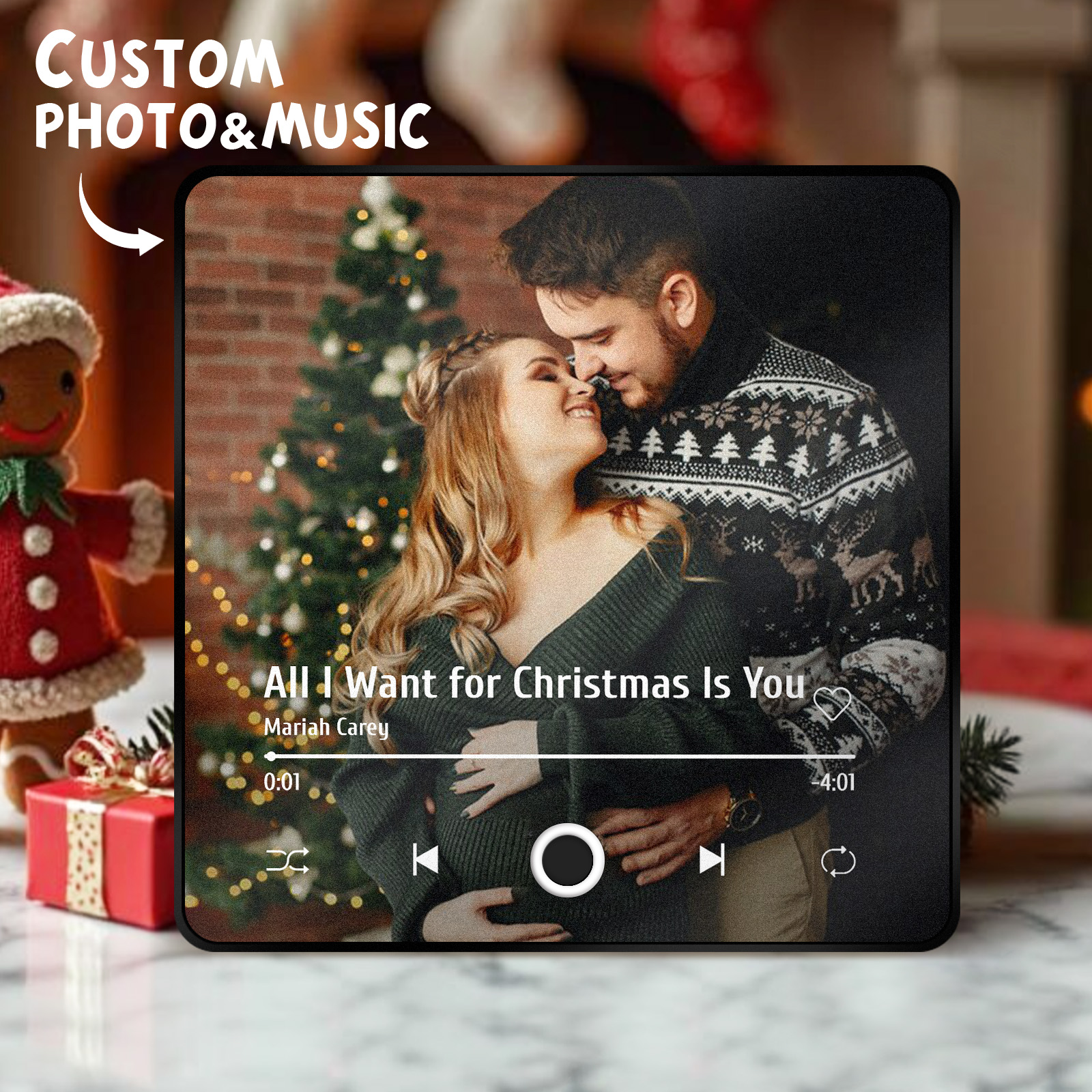 Customized Album Fridge Magnet Personalized Music Fridge Magnet Can Play Songs Christmas Gift