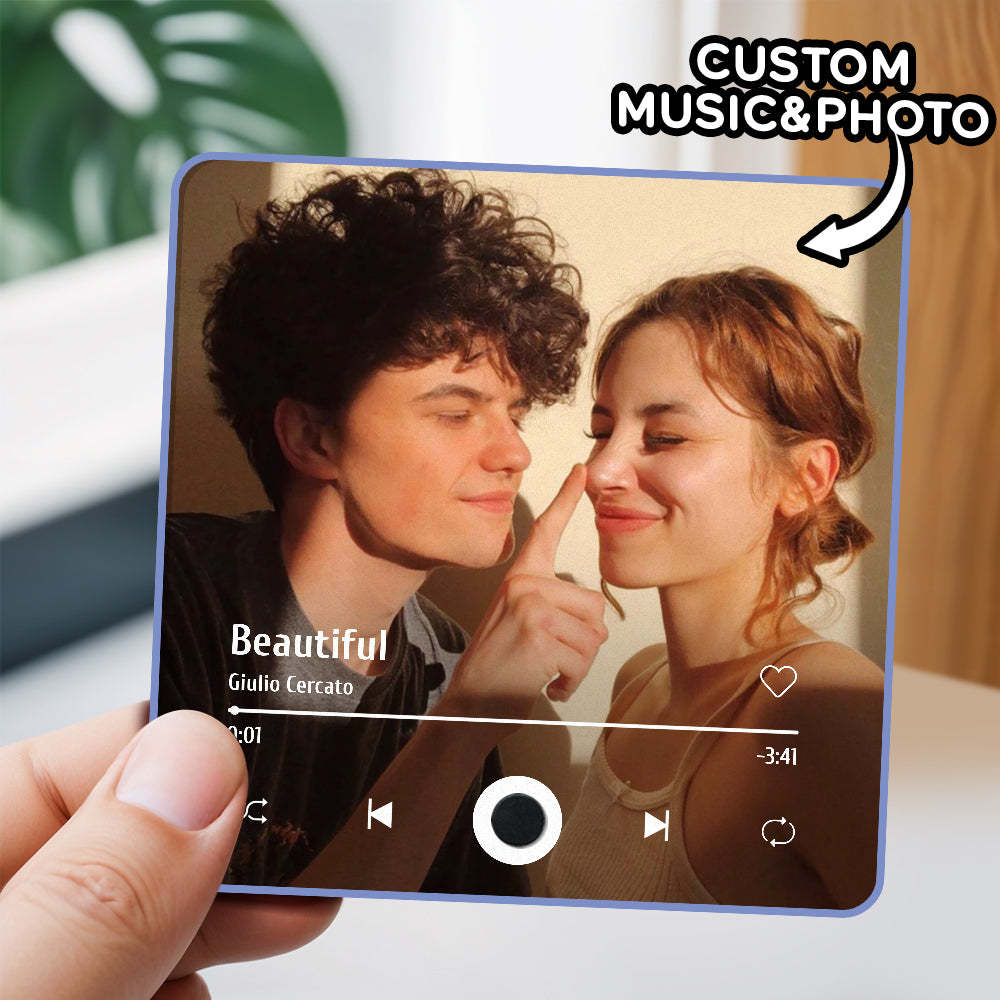 Personalized Moon Phase Music Fridge Magnet Customized Multicolor Wall Photo Sticker Music Fridge Magnet Can Play Songs - Myphotowallet