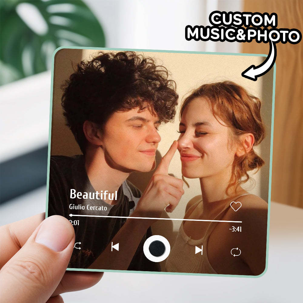 Personalized Moon Phase Music Fridge Magnet Customized Multicolor Wall Photo Sticker Music Fridge Magnet Can Play Songs - Myphotowallet