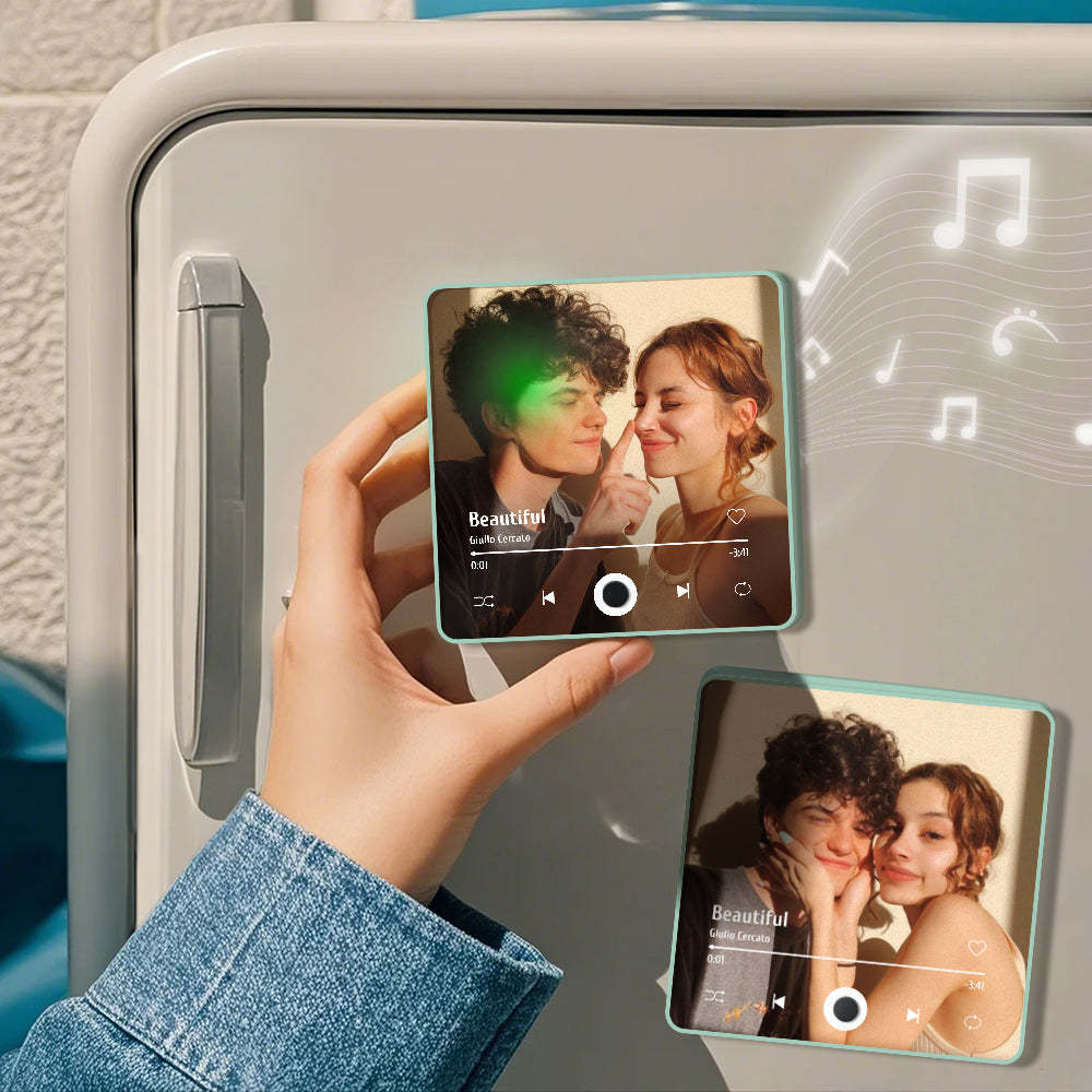 Personalized Moon Phase Music Fridge Magnet Customized Multicolor Wall Photo Sticker Music Fridge Magnet Can Play Songs - Myphotowallet