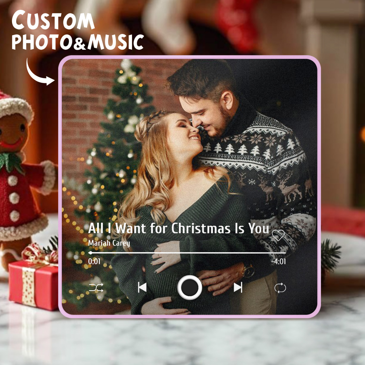 Customized Album Fridge Magnet Personalized Music Fridge Magnet Can Play Songs Christmas Gift - 