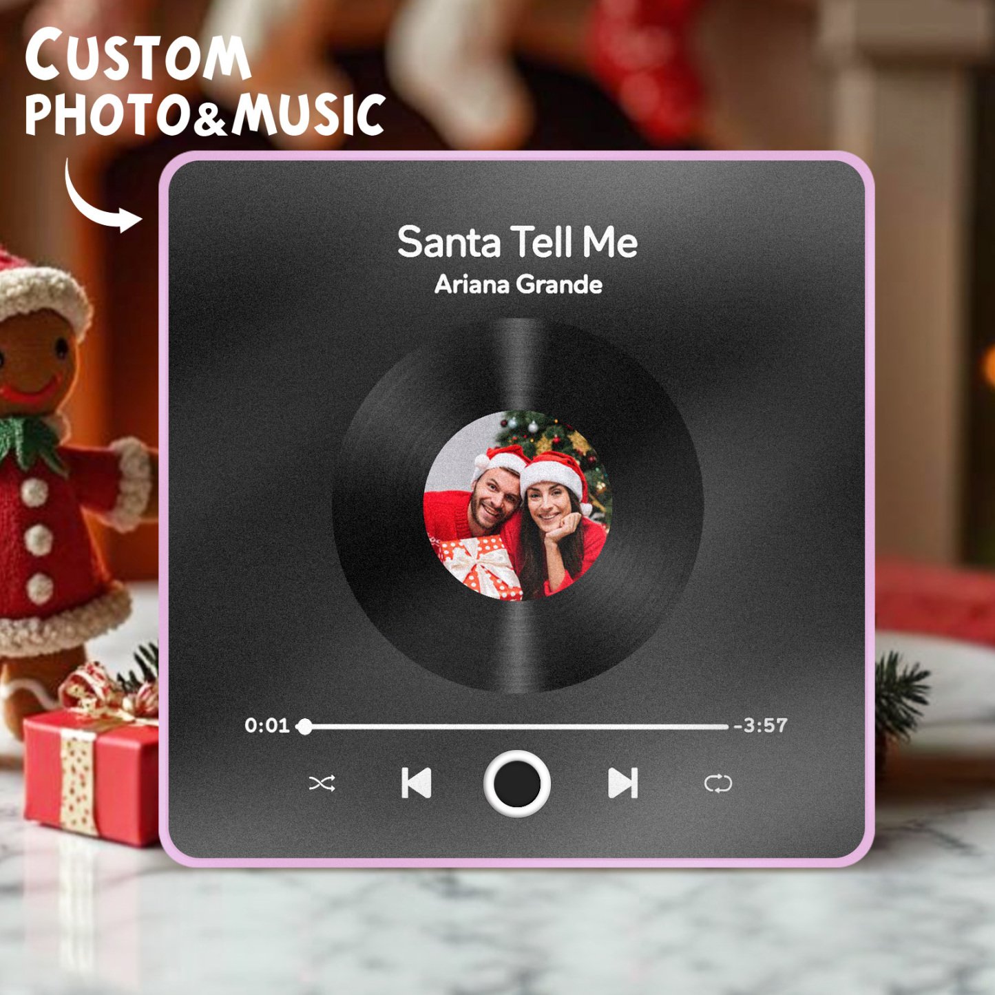 Customized Album Fridge Magnet Personalized Music Fridge Magnet Can Play Songs Christmas Gift - 