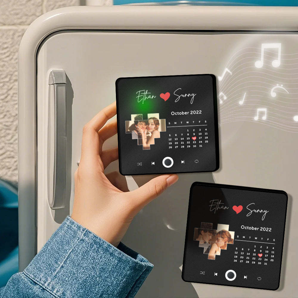 Personalized Moon Phase Music Fridge Magnet Customized Multicolor Wall Photo Sticker Music Fridge Magnet Can Play Songs - Myphotowallet