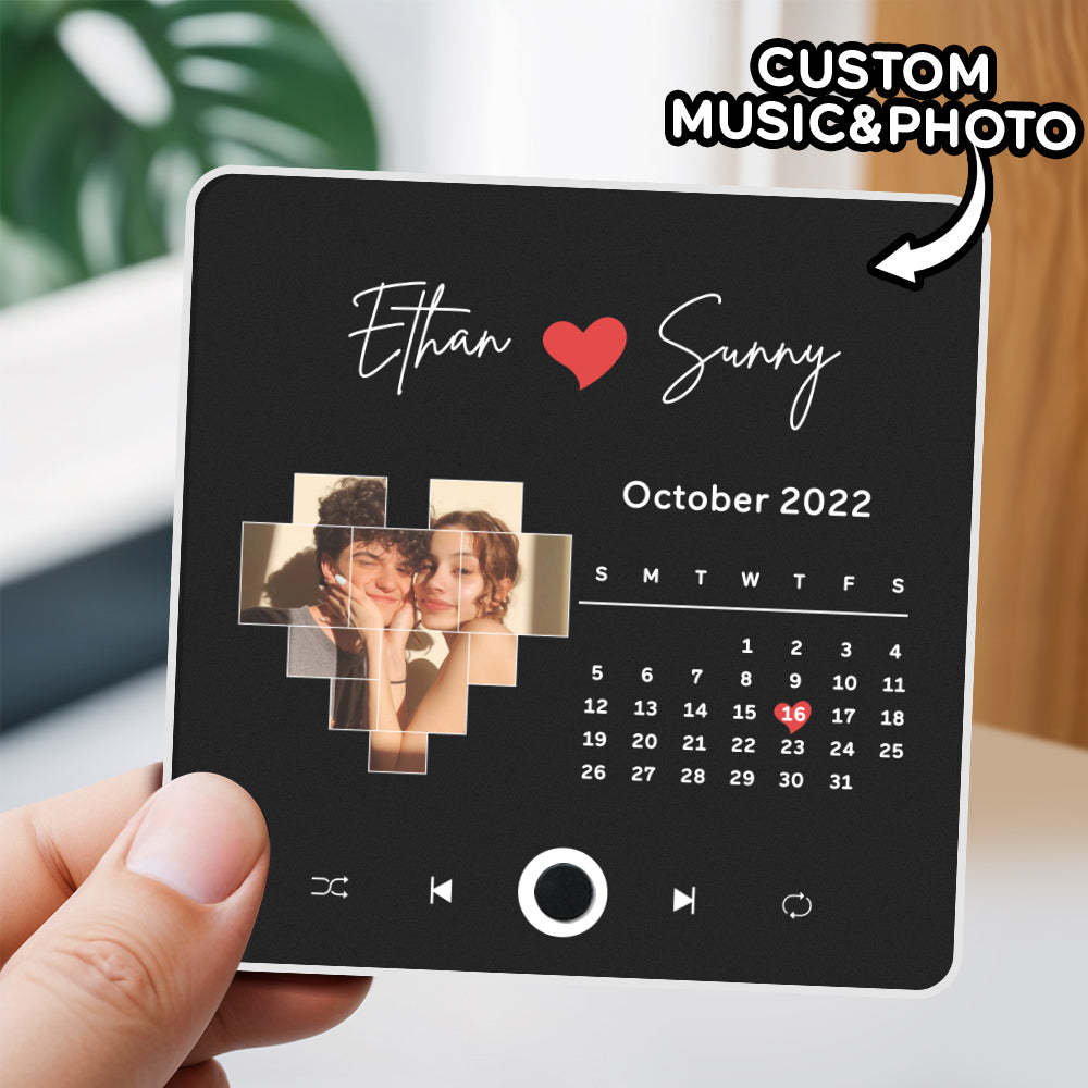 Personalized Moon Phase Music Fridge Magnet Customized Multicolor Wall Photo Sticker Music Fridge Magnet Can Play Songs - Myphotowallet