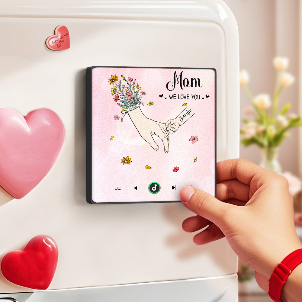 We Love You Mommy Custom Music Fridge Magnet Colorful Frame Album Fridge Magnet Music Wall Photo Sticker Mother's Day Gift - 
