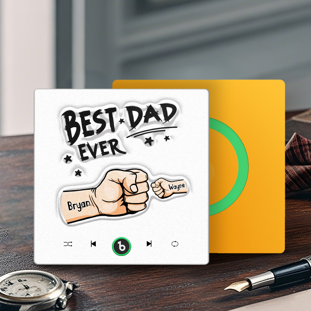 Custom Music Fridge Magnet New 4.0 Upgrade Colorful Frame Personalized Name Fist Gift Album Fridge Magnet Music Father's Day Gifts - 