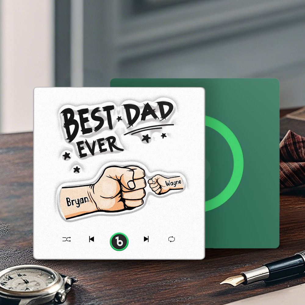 Custom Music Fridge Magnet New 4.0 Upgrade Colorful Frame Personalized Name Fist Gift Album Fridge Magnet Music Father's Day Gifts - 