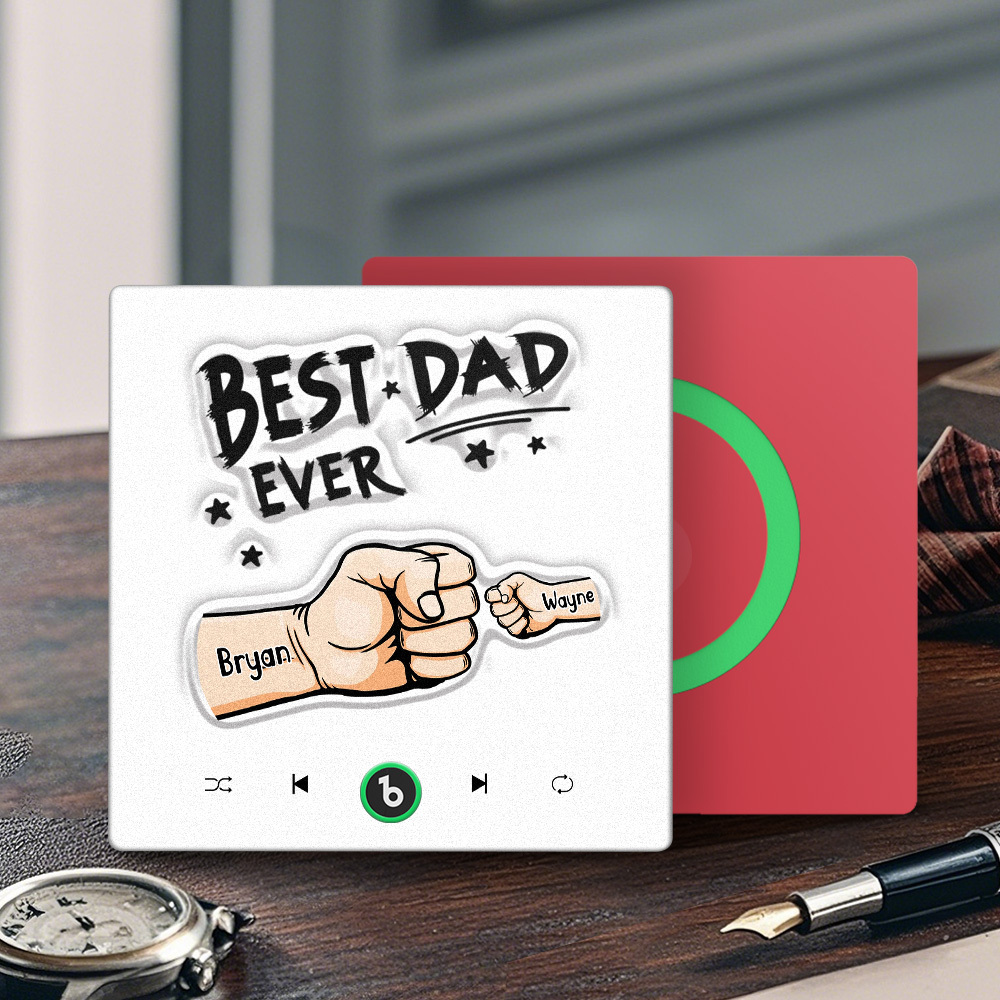 Custom Music Fridge Magnet New 4.0 Upgrade Colorful Frame Personalized Name Fist Gift Album Fridge Magnet Music Father's Day Gifts - 