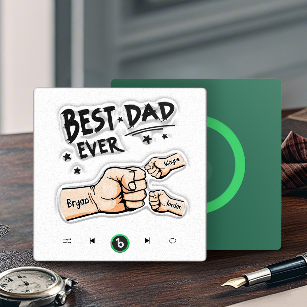 Custom Music Fridge Magnet New 4.0 Upgrade Colorful Frame Personalized Name Fist Gift Album Fridge Magnet Music Father's Day Gifts - 