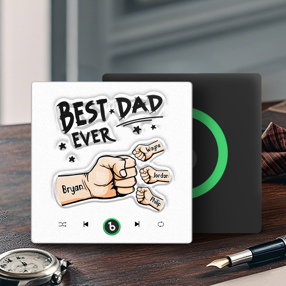 Custom Music Fridge Magnet New 4.0 Upgrade Colorful Frame Personalized Name Fist Gift Album Fridge Magnet Music Father's Day Gifts - 