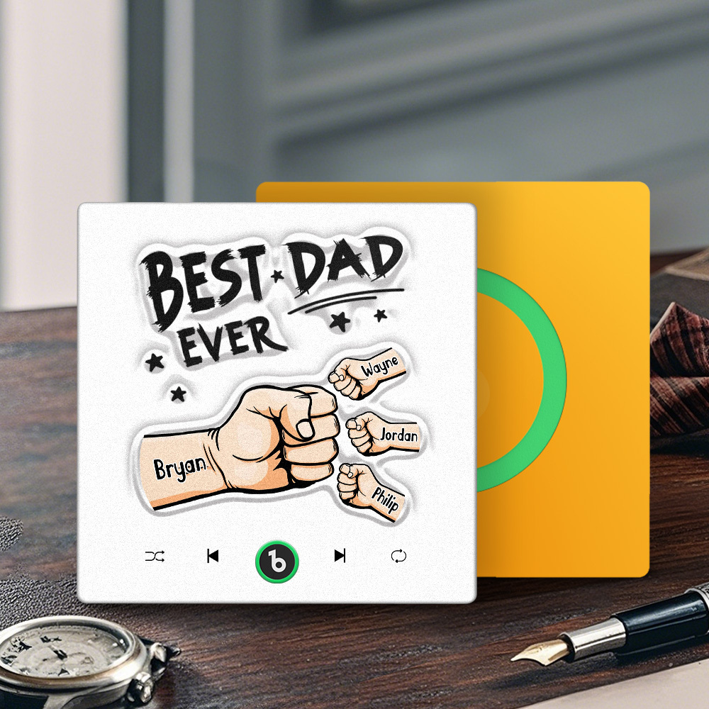 Custom Music Fridge Magnet New 4.0 Upgrade Colorful Frame Personalized Name Fist Gift Album Fridge Magnet Music Father's Day Gifts - 