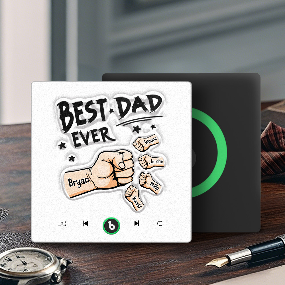 Custom Music Fridge Magnet New 4.0 Upgrade Colorful Frame Personalized Name Fist Gift Album Fridge Magnet Music Father's Day Gifts - 