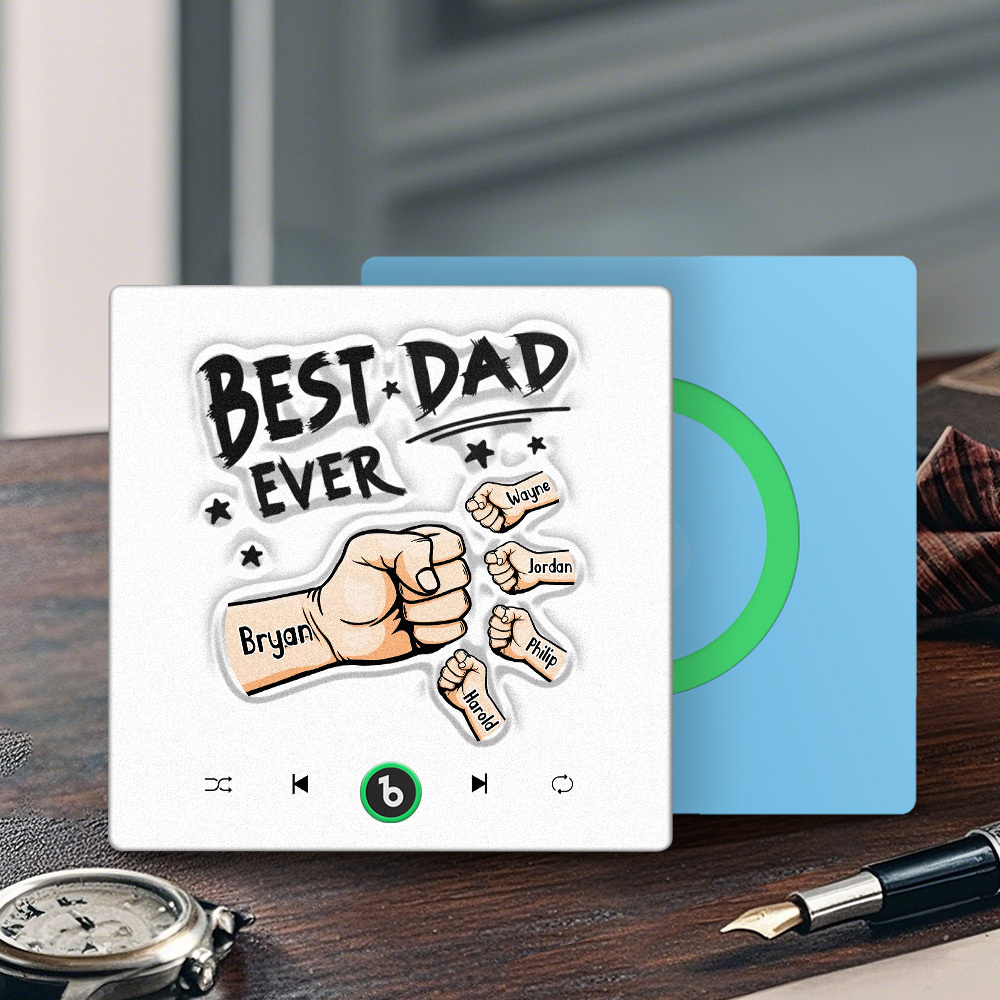 Custom Music Fridge Magnet New 4.0 Upgrade Colorful Frame Personalized Name Fist Gift Album Fridge Magnet Music Father's Day Gifts - 