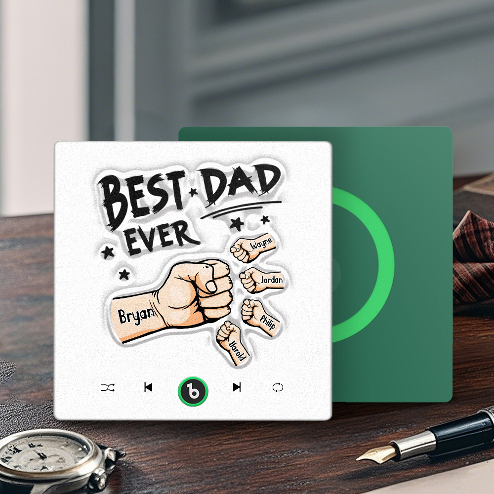 Custom Music Fridge Magnet New 4.0 Upgrade Colorful Frame Personalized Name Fist Gift Album Fridge Magnet Music Father's Day Gifts - 