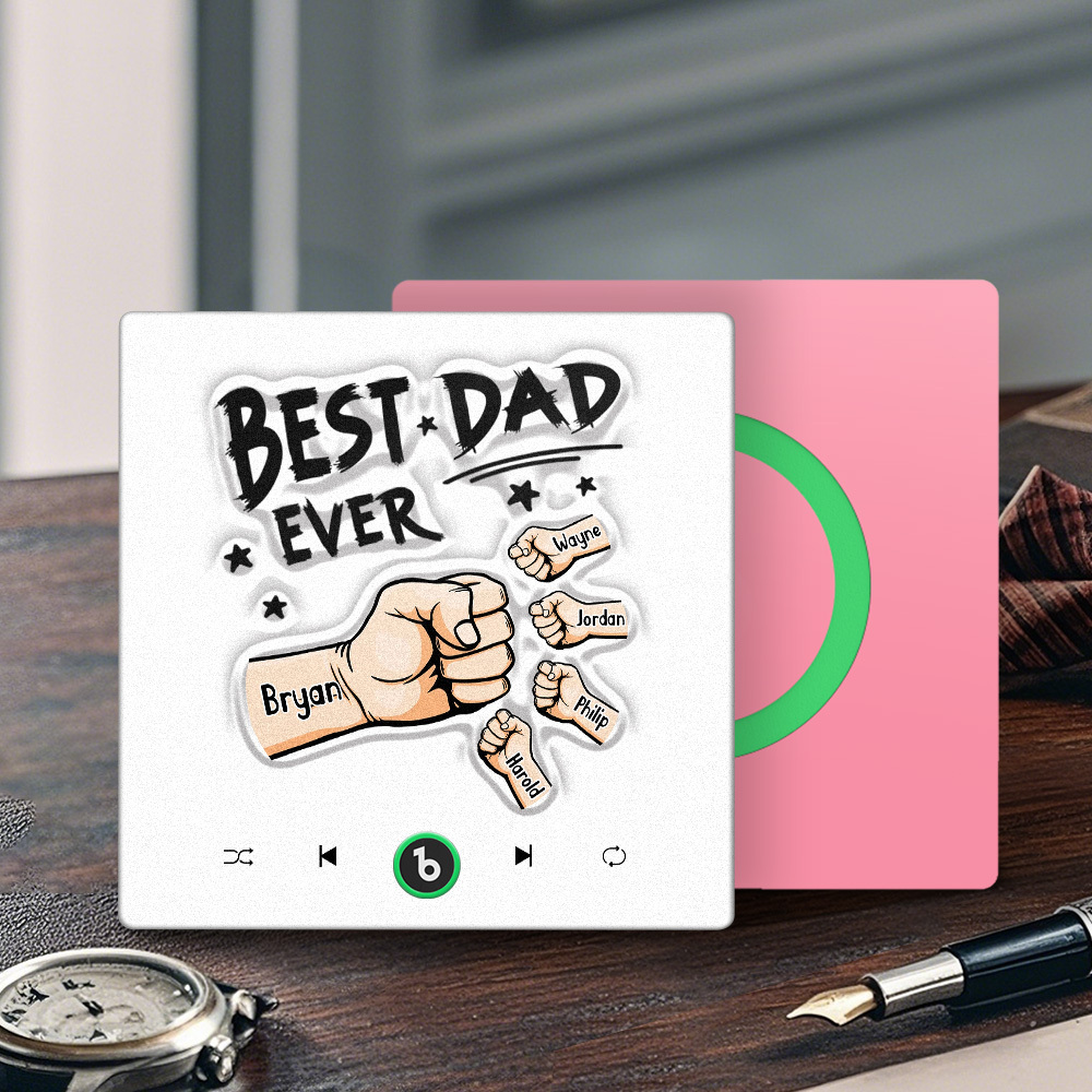 Custom Music Fridge Magnet New 4.0 Upgrade Colorful Frame Personalized Name Fist Gift Album Fridge Magnet Music Father's Day Gifts - 