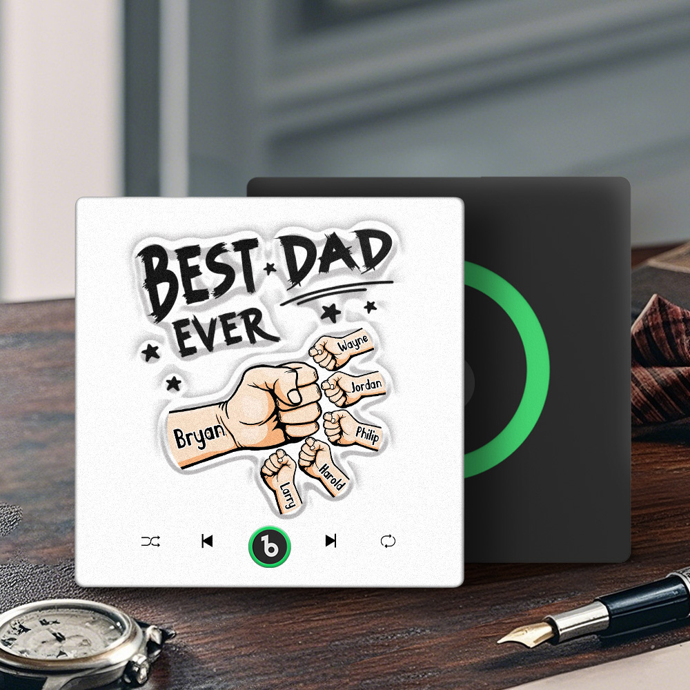 Custom Music Fridge Magnet New 4.0 Upgrade Colorful Frame Personalized Name Fist Gift Album Fridge Magnet Music Father's Day Gifts - 