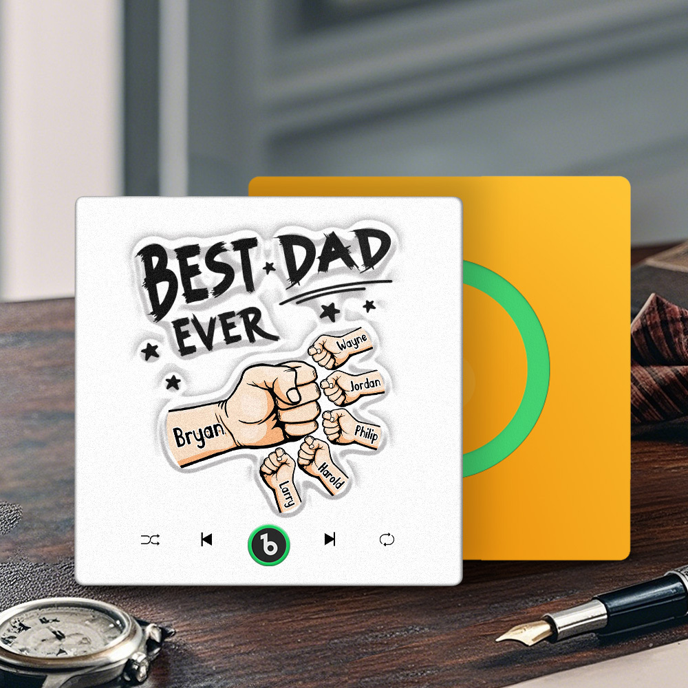 Custom Music Fridge Magnet New 4.0 Upgrade Colorful Frame Personalized Name Fist Gift Album Fridge Magnet Music Father's Day Gifts - 