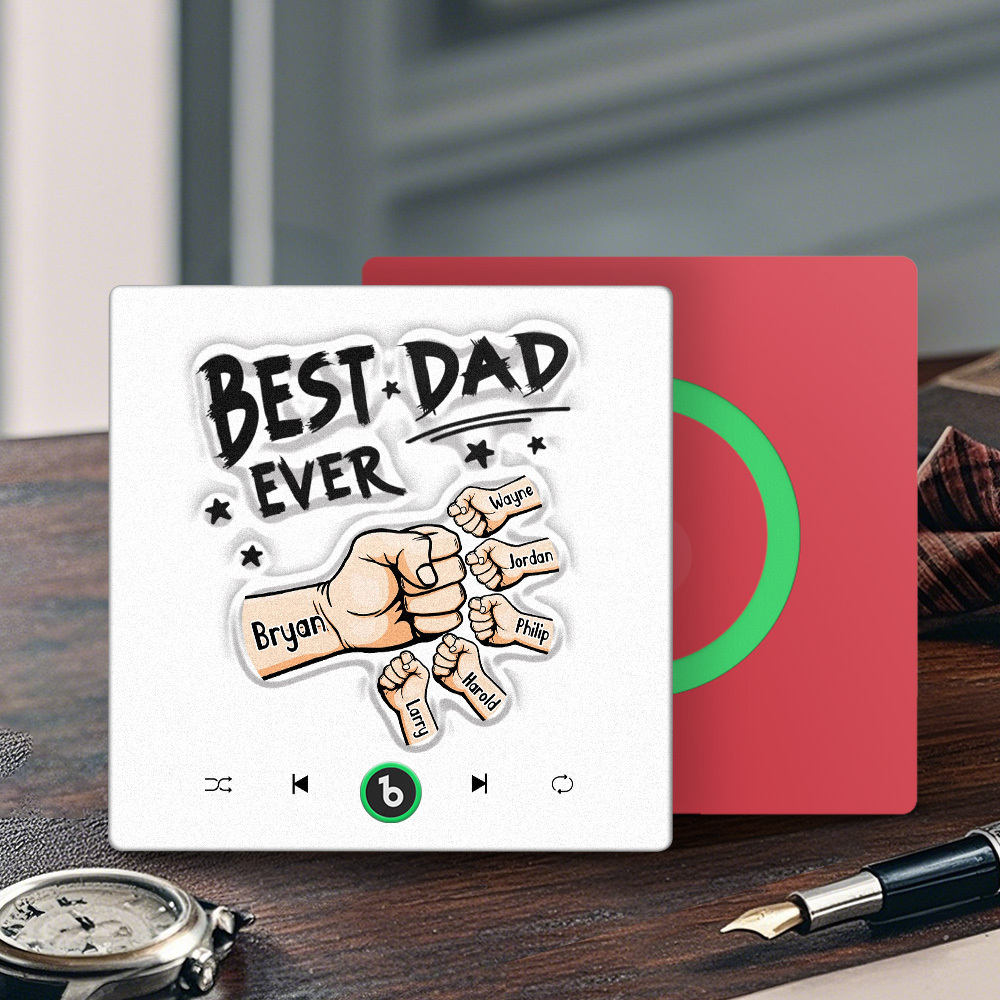 Custom Music Fridge Magnet New 4.0 Upgrade Colorful Frame Personalized Name Fist Gift Album Fridge Magnet Music Father's Day Gifts - 