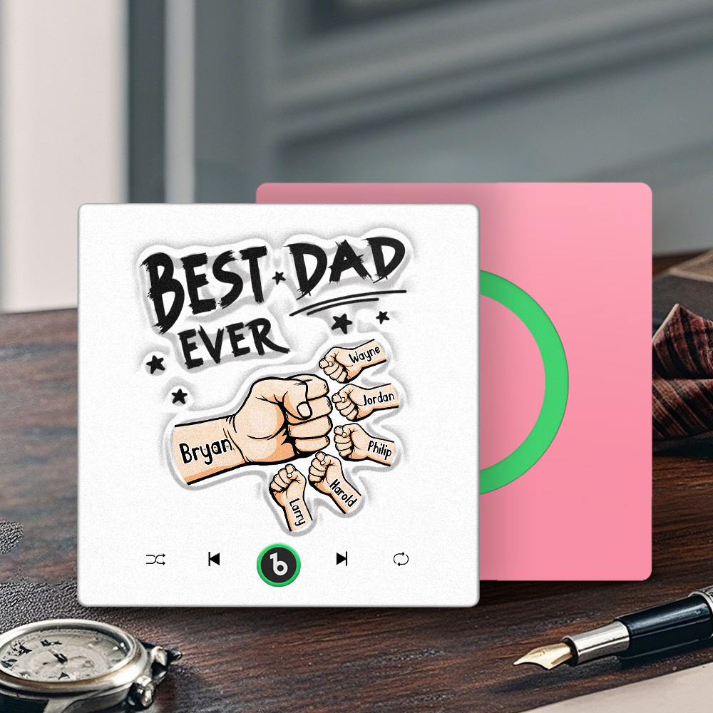 Custom Music Fridge Magnet New 4.0 Upgrade Colorful Frame Personalized Name Fist Gift Album Fridge Magnet Music Father's Day Gifts - 