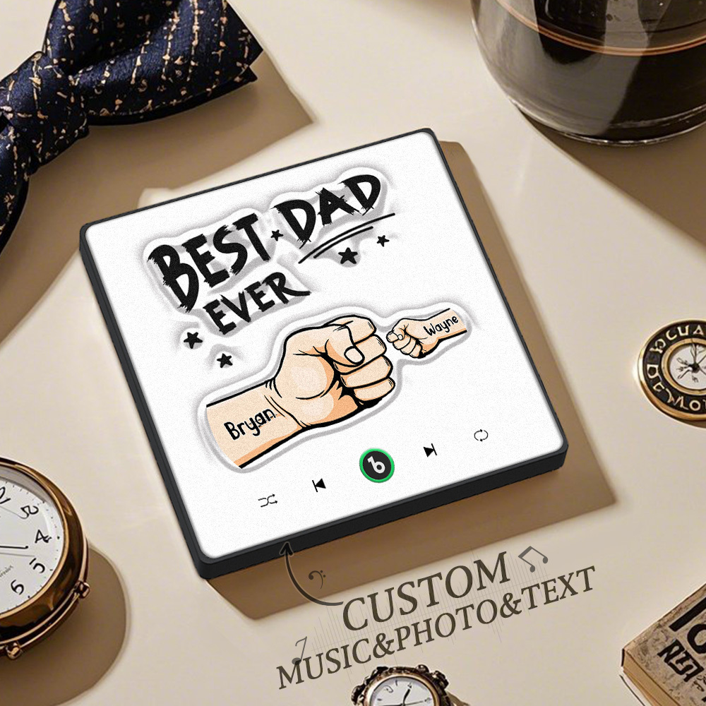 Custom Music Fridge Magnet New 4.0 Upgrade Colorful Frame Personalized Name Fist Gift Album Fridge Magnet Music Father's Day Gifts - 