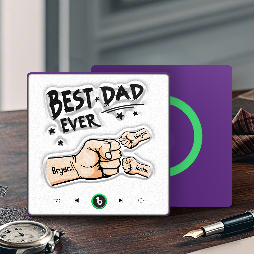 Custom Music Fridge Magnet New 4.0 Upgrade Colorful Frame Personalized Name Fist Gift Album Fridge Magnet Music Father's Day Gifts - 