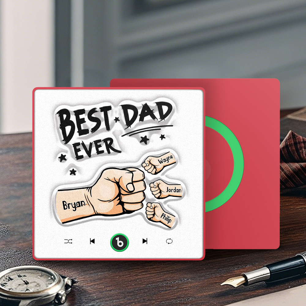 Custom Music Fridge Magnet New 4.0 Upgrade Colorful Frame Personalized Name Fist Gift Album Fridge Magnet Music Father's Day Gifts - 