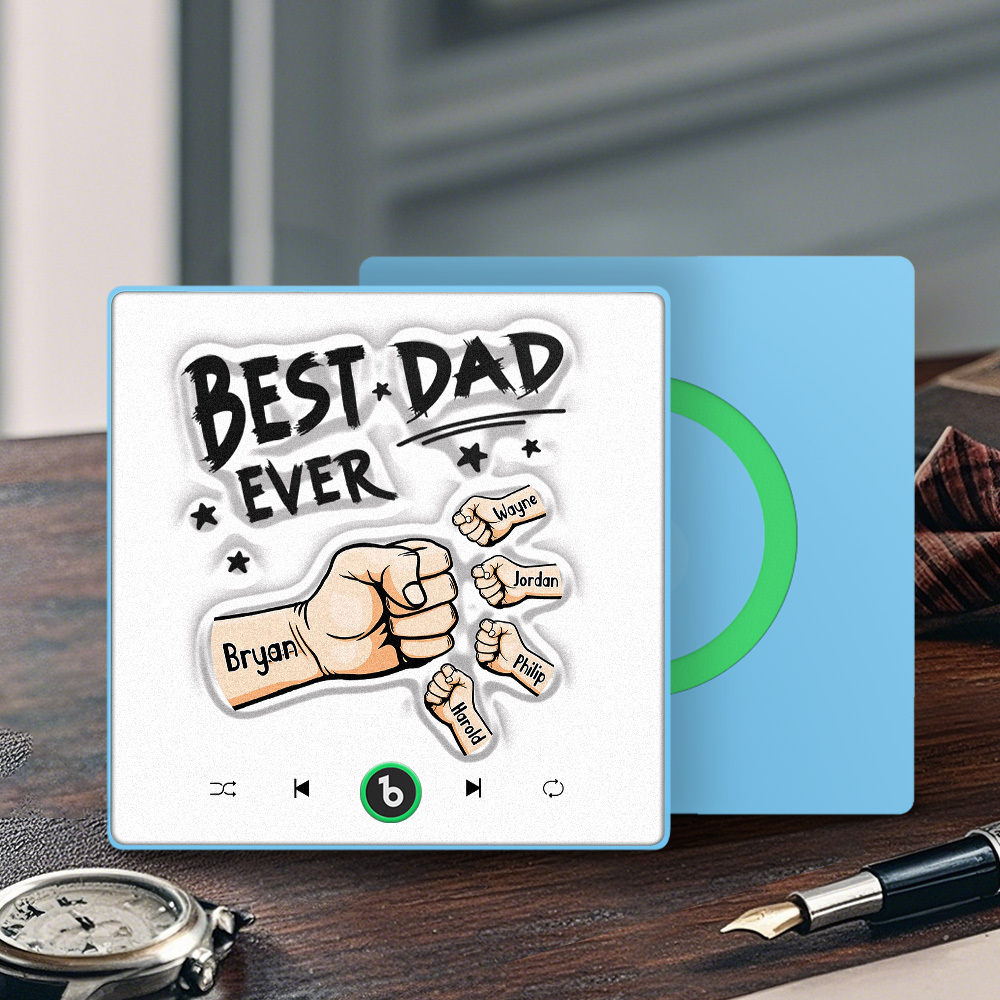 Custom Music Fridge Magnet New 4.0 Upgrade Colorful Frame Personalized Name Fist Gift Album Fridge Magnet Music Father's Day Gifts - 