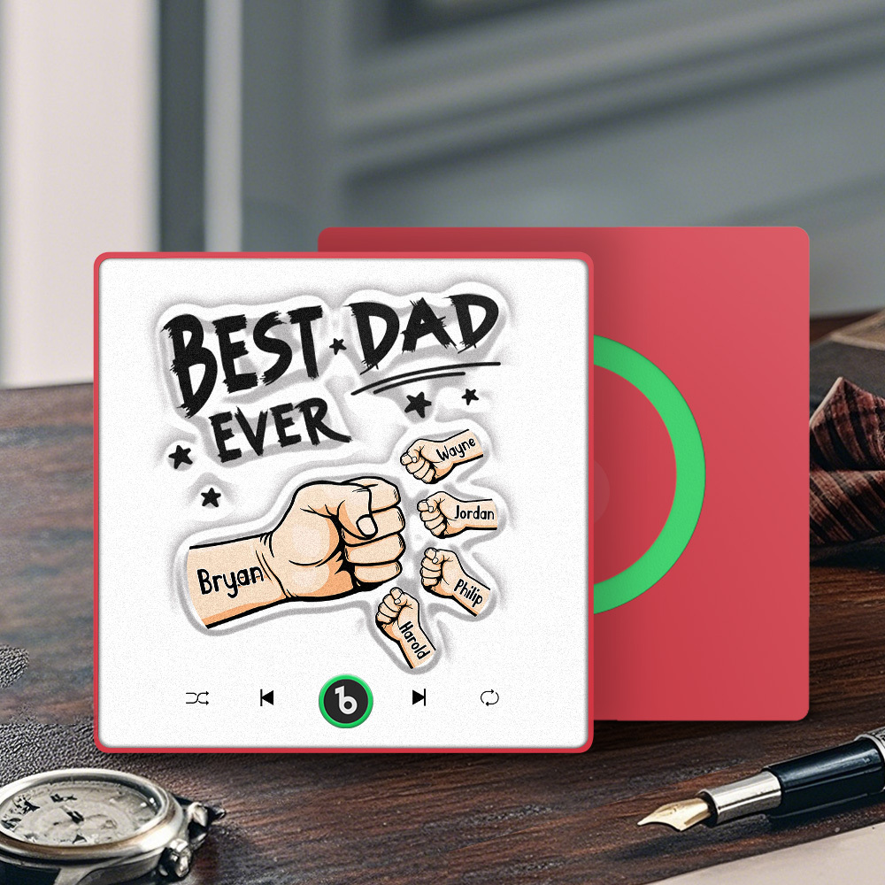 Custom Music Fridge Magnet New 4.0 Upgrade Colorful Frame Personalized Name Fist Gift Album Fridge Magnet Music Father's Day Gifts - 