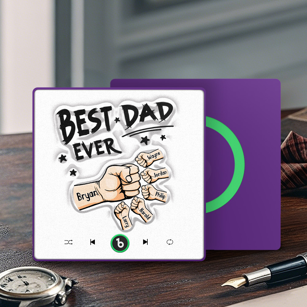 Custom Music Fridge Magnet New 4.0 Upgrade Colorful Frame Personalized Name Fist Gift Album Fridge Magnet Music Father's Day Gifts - 