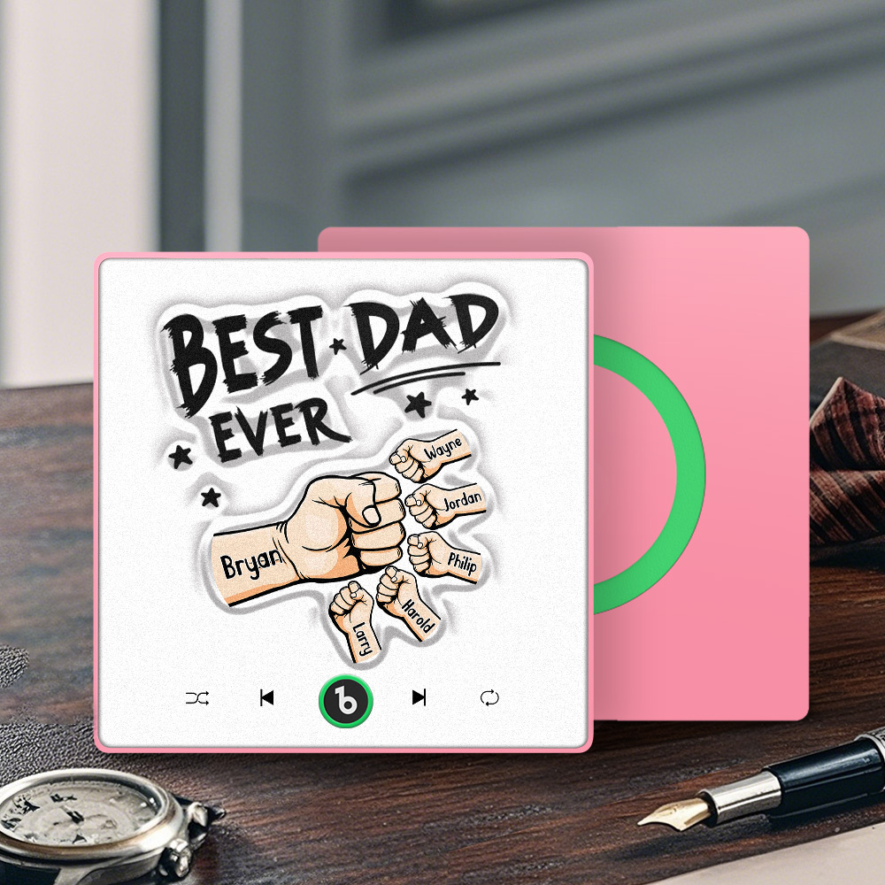 Custom Music Fridge Magnet New 4.0 Upgrade Colorful Frame Personalized Name Fist Gift Album Fridge Magnet Music Father's Day Gifts - 