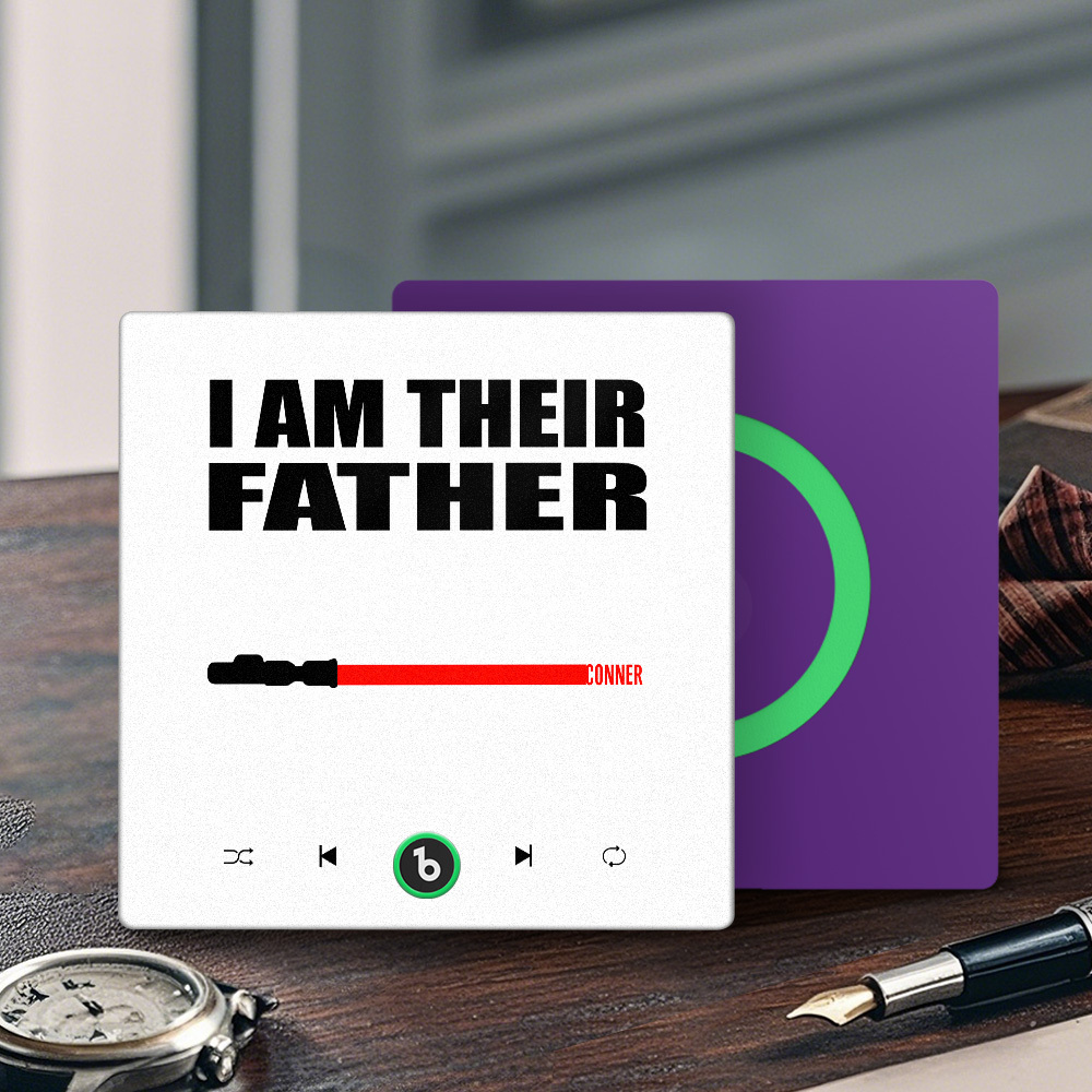 Custom Music Fridge Magnet New 4.0 Upgrade Colorful Frame Light Saber I Am Their Father Album Fridge Magnet Music Father's Day Gifts - 